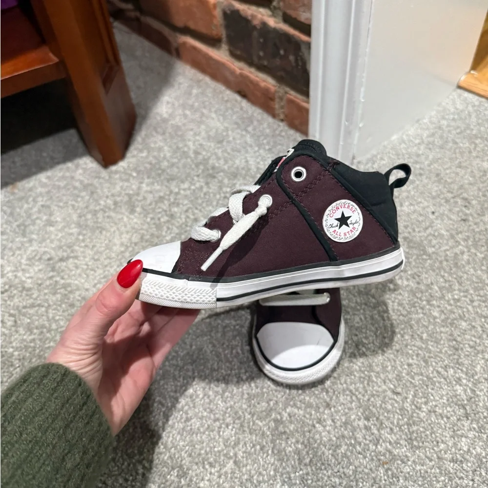 Converse Kids' Burgundy and‎ White Sneakers